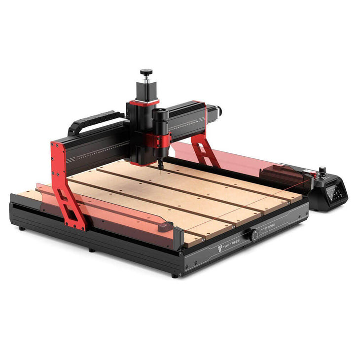 CNC router with a wooden workbench on a white background Twotrees TTC6050 CNC Router for Precise Woodworking | Twotrees CNC Router
