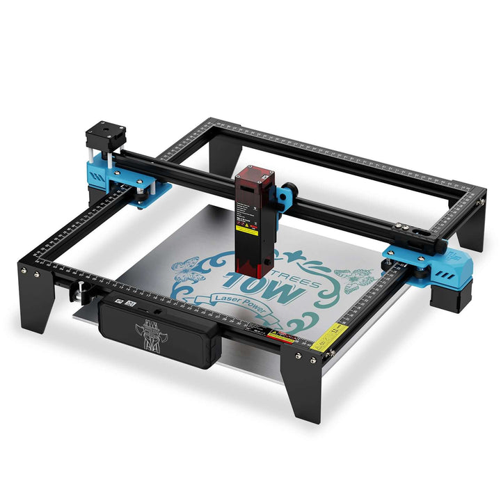 Laser engraving machine with a clear acrylic plate on a white background Twotrees TTS-10 Pro Diode Laser Engraver High Precision Engraving and Cutting | Twotrees Laser Engraver