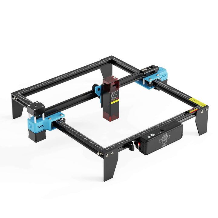 Mechanical track system with blue and black components on a white background Twotrees TTS-10 Pro Diode Laser Engraver High Precision Engraving and Cutting | Twotrees Laser Engraver