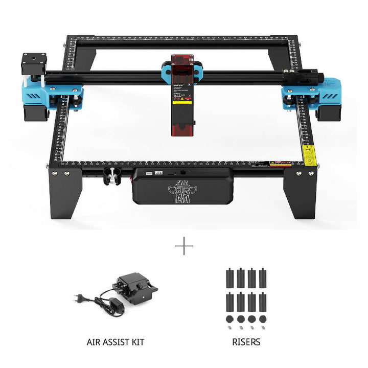 3D printer frame with air assist kit and risers on a white background Twotrees TTS-10 Pro Diode Laser Engraver High Precision Engraving and Cutting | Twotrees Laser Engraver