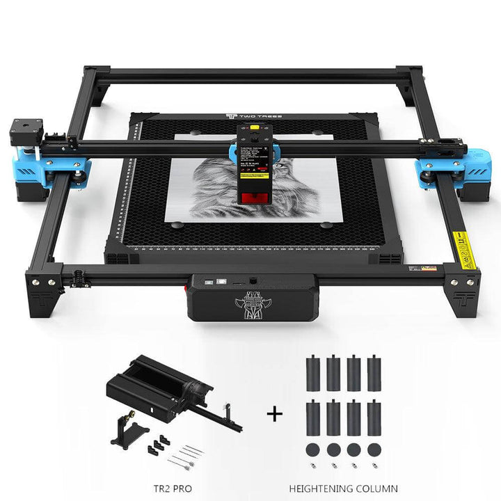 Laser engraving machine with accessories on a white background Twotrees TTS-20 20W Laser Engraver Machine High Precision and Versatile Engraving | Twotrees Laser Engraver