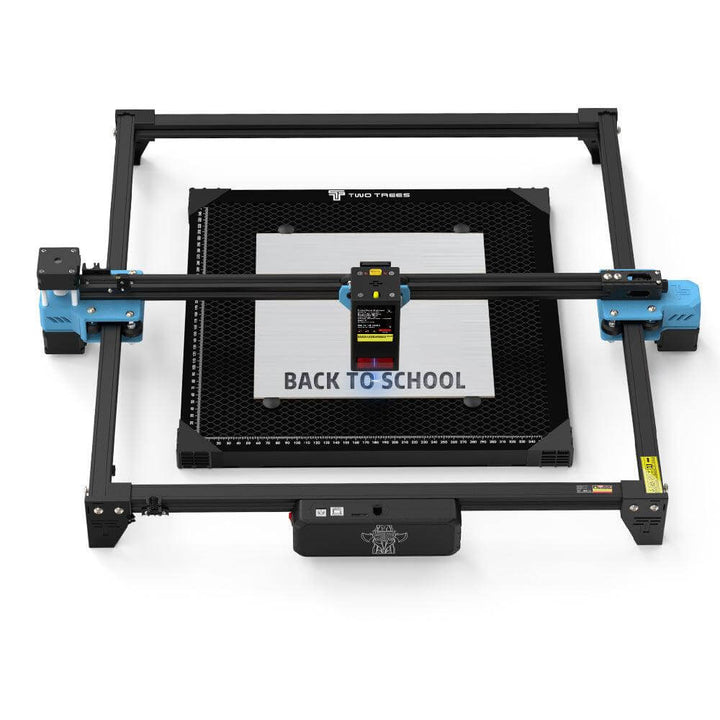 3D printer with 'Back to School' label on a white background Twotrees TTS-20 20W Laser Engraver Machine High Precision and Versatile Engraving | Twotrees Laser Engraver