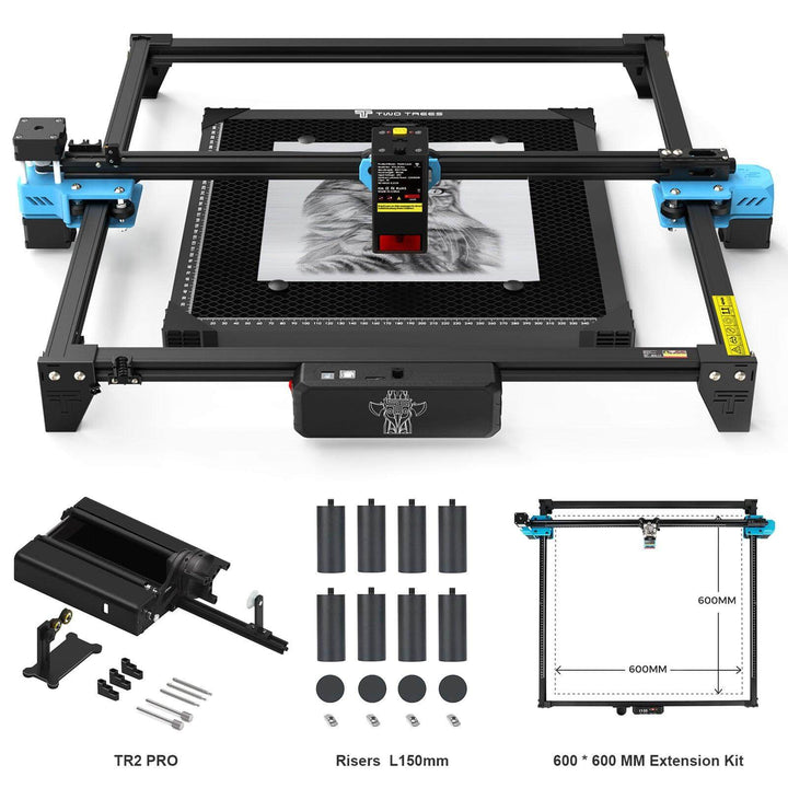 Laser engraving machine with accessories on a white background Twotrees TTS-20 20W Laser Engraver Machine High Precision and Versatile Engraving | Twotrees Laser Engraver