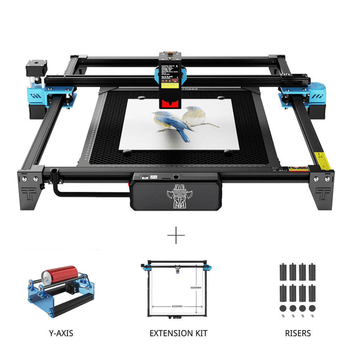 Laser engraving machine with accessories on a white background Twotrees TTS-20 20W Laser Engraver Machine High Precision and Versatile Engraving | Twotrees Laser Engraver