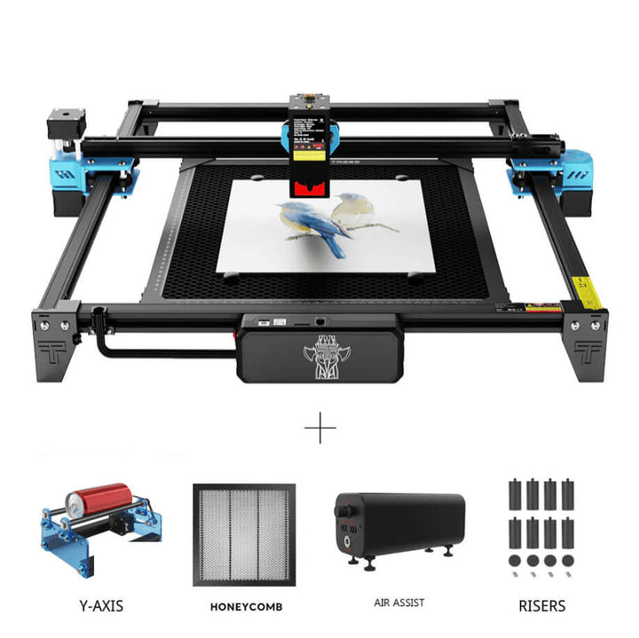 Laser engraving machine with accessories on a white background Twotrees TTS-20 20W Laser Engraver Machine High Precision and Versatile Engraving | Twotrees Laser Engraver