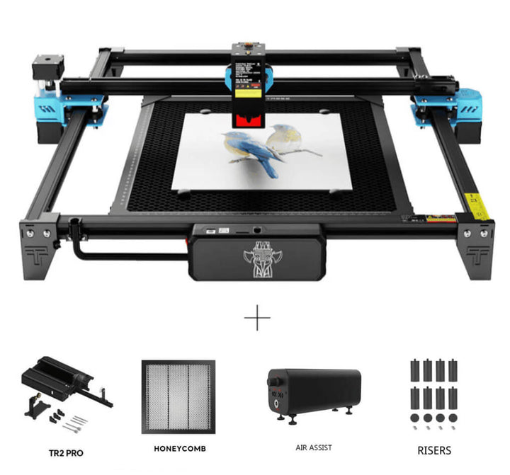 CNC machine with accessories on a white background Twotrees TTS-20 20W Laser Engraver Machine High Precision and Versatile Engraving | Twotrees Laser Engraver