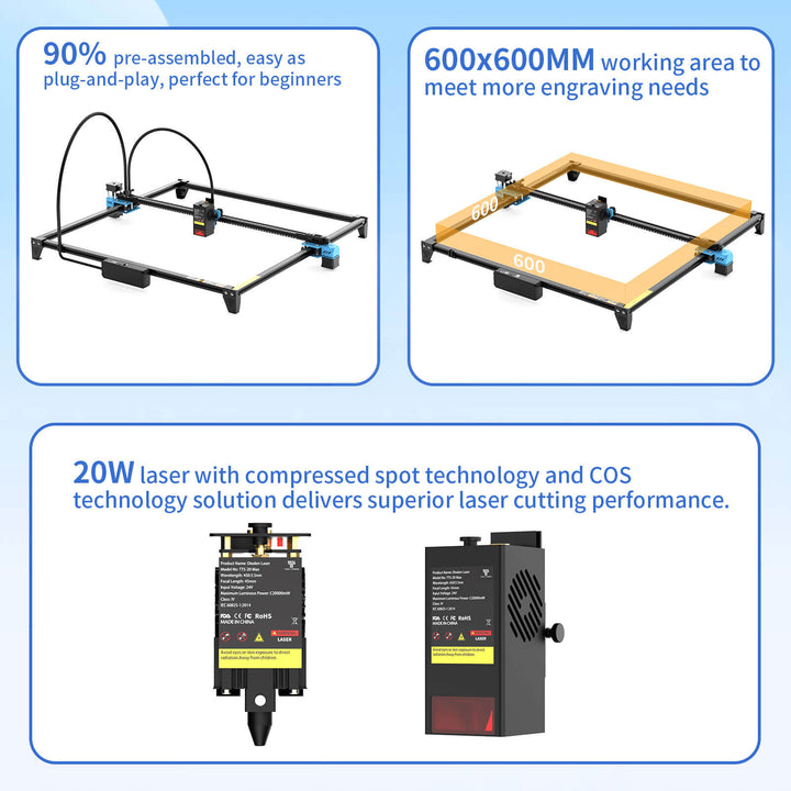 Twotrees TTS 20 Max Laser Engraver Powerful and Precise Laser Cutting Solutions | Twotrees Laser Engraver