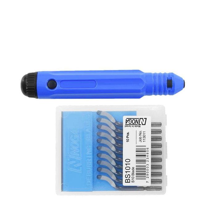 Blue pen with a pack of blades on a white background Twotrees Trimming Knife Scraper for 3D Printing Tools | Twotrees CNC Router Parts Accessories